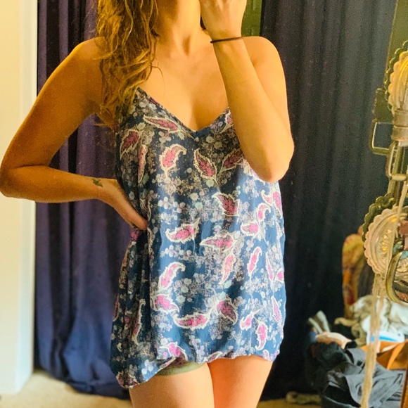 Paisley Bohemian Tank Top S - Picture 1 of 9